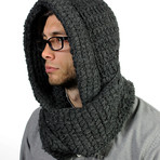 The Kikyo Hooded Scarf // Charcoal