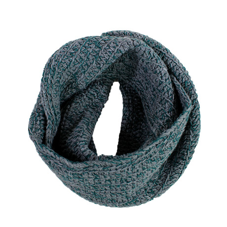 The Suspense Infinity Scarf // Grey & Emerald Marl