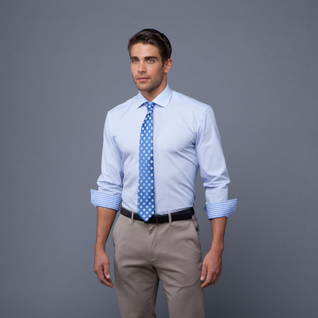 London Collection // Blue Micro Check + Blue Dot Tie (S 14.5/32-33)