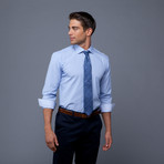 London Collection // Blue Stripe + Navy Paisley Tie (XL 17-17.5/35-36)