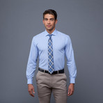 London Collection // Blue Stripe + Navy Blue Plaid Tie (L 16-16.5/34-35)