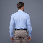 London Collection // Blue Stripe + Navy Blue Plaid Tie (L 16-16.5/34-35)