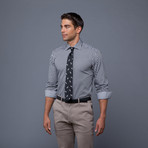 London Collection // Black White Check + Black Dice Tie (XL 17-17.5/35-36)