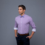 London Collection // Purple Check + Purple Dot Bow Tie (L 16-16.5/34-35)