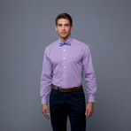 London Collection // Purple Check + Purple Dot Bow Tie (L 16-16.5/34-35)