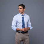 London Collection // Blue Micro Check + Camo Tie (M 15.5/34-35)