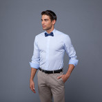 London Collection // Blue Micro Check + Jolly Rodger Bow Tie (2XL 18-18.5/36-37)