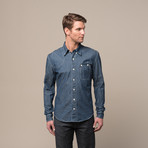 X- Patch Indigo Denim Shirt // Indigo Blue (L)