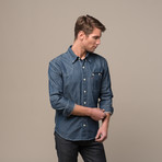 X- Patch Indigo Denim Shirt // Indigo Blue (L)