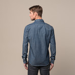 X- Patch Indigo Denim Shirt // Indigo Blue (L)