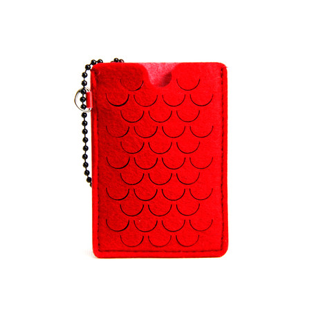 Daryl Card Holder // Scalloped Harvard Crimson