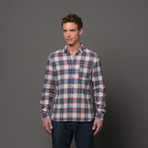 Slim French Seam Button Up // Peach Plaid (S)