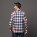 Slim French Seam Button Up // Peach Plaid (S)