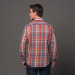 Casual Flap Button Up // Orange Flannel (S)