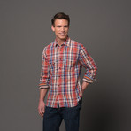 Casual Flap Button Up // Orange Flannel (S)