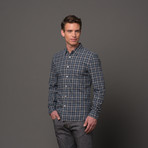 Slim French Seam Button Up // Grey Navy Plaid (S)
