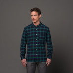 Slim French Seam Button Up // Forest Blue (S)