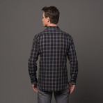 Slim French Seam Button Up // Charcoal Plum Plaid (S)