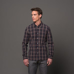 Slim French Seam Button Up // Red Tartan (M)