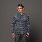 Slim French Seam Button Up // Blue Tartan (XL)