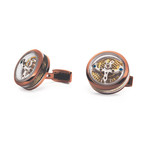 Open Side Tourbillon Cufflinks // Chocolate