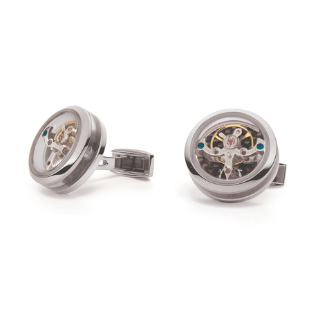 Open Side Tourbillon Cufflinks // Chocolate