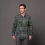 Casual Flap Button Up // Olive Plaid (S)