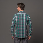 Slim French Seam Short Sleeve // Emerald Plaid (L)