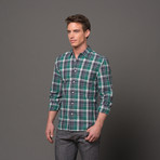 Slim French Seam Button Up // Emerald Plaid (S)