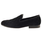 Brushed Velvet Quilted Loafer // Black (US: 8.5)