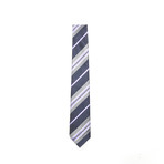 Navy + Purple Striped Tie