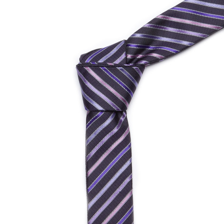 Purple Skinny Striped Tie