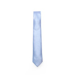 Grey + Light Blue Striped Tie