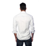 Thomas Button Up Shirt // White Jacquard (L)