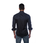 Long Sleeve Button Up Shirt // Electric Navy (L)