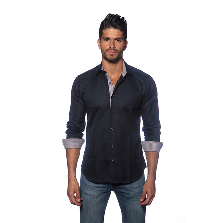 Long Sleeve Button Up Shirt // Electric Navy (S)