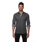 Long Sleeve Button Up Shirt // Dark Grey (M)