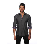 THOMAS Button-Up Shirt // Charcoal Sheen (XL)