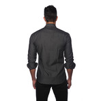 THOMAS Button-Up Shirt // Charcoal Sheen (L)