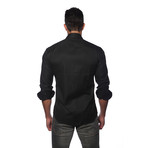 Thomas Button Up Shirt // Black + Grey (L)