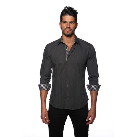 Long Sleeve Button Up Shirt // Deep Charcoal (S)