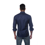 Long Sleeve Button Up Shirt // Dark Navy (XL)