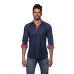 Long Sleeve Button Up Shirt // Dark Navy (XL)