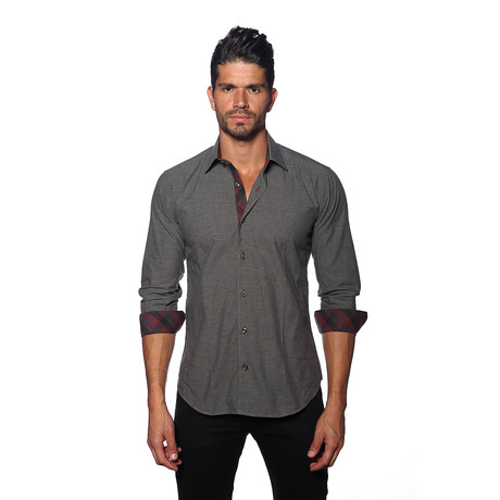 Long Sleeve Button Up Shirt // Heather Grey (S)