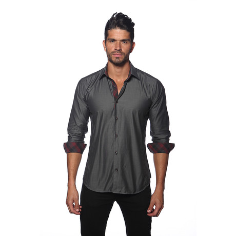 Thomas Long Sleeve Button Up Shirt // Charcoal (S)