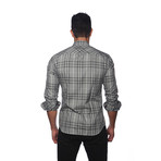 Kali Button Up Shirt // Grey Stripes (2XL)