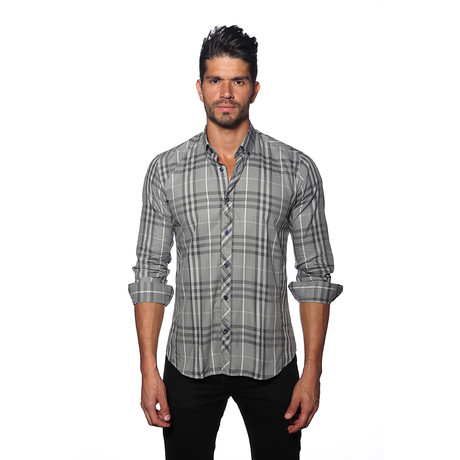 Kali Button Up Shirt // Grey Stripes (S)