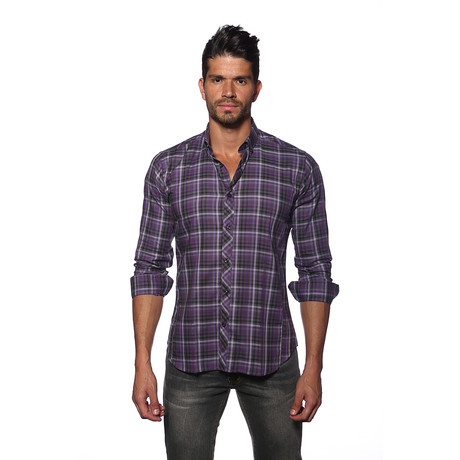 KALI Button-Up Shirt // Purple Plaid (S)