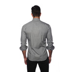 Long Sleeve Button Up Shirt // Grey Check (M)