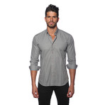 Long Sleeve Button Up Shirt // Grey Check (M)